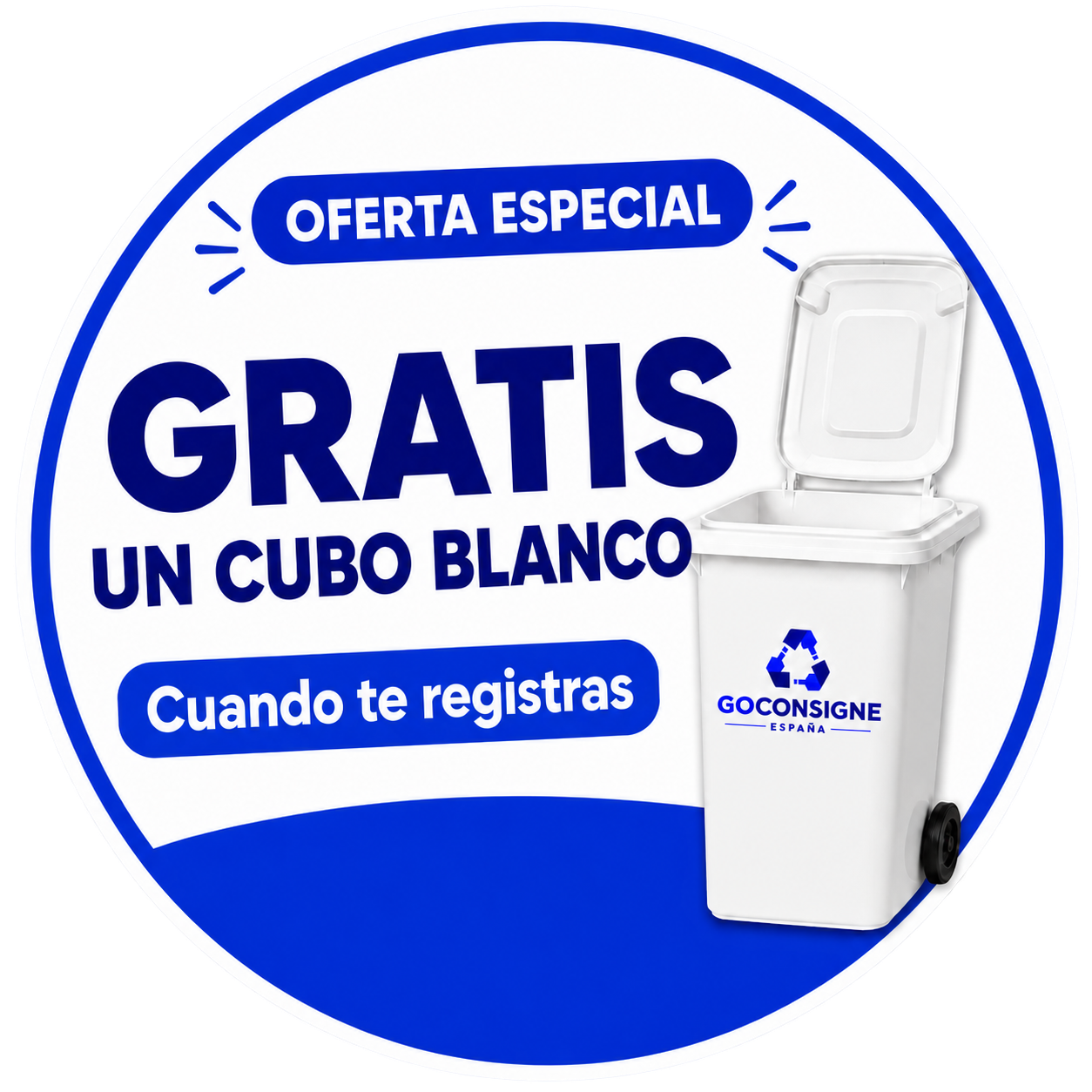 Oferta especial: un cubo blanco gratis al apuntarte a la lista de espera
