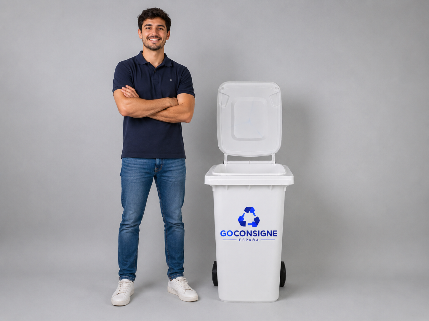 Cubo blanco de interior de Go Consigne para guardar los envases retornables en casa